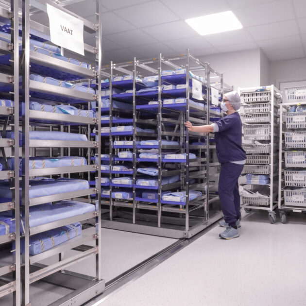 rvs verrijdbare stellingen steriele ruimte OK CSA AZ Klina